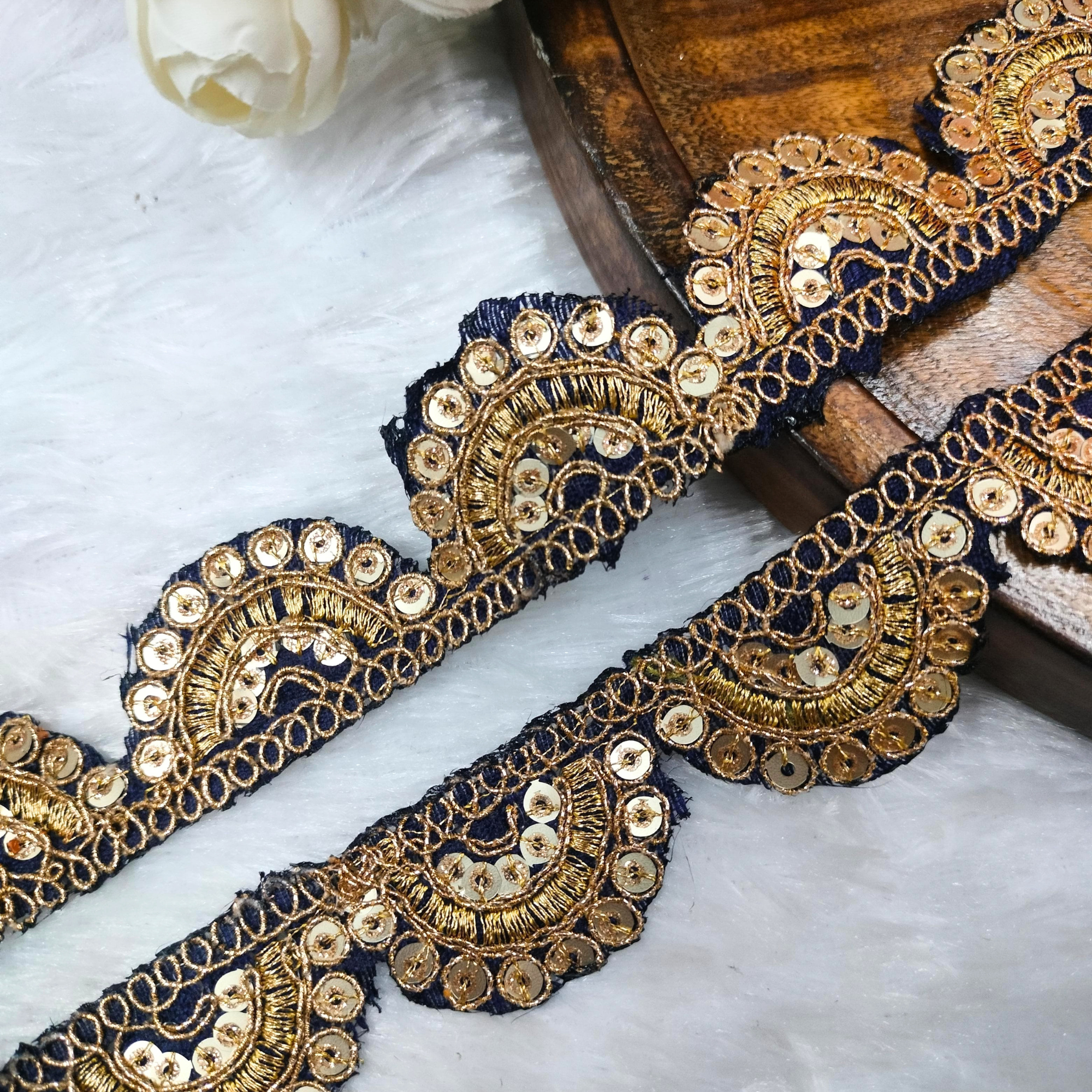 Sequin Half-Moon Lace