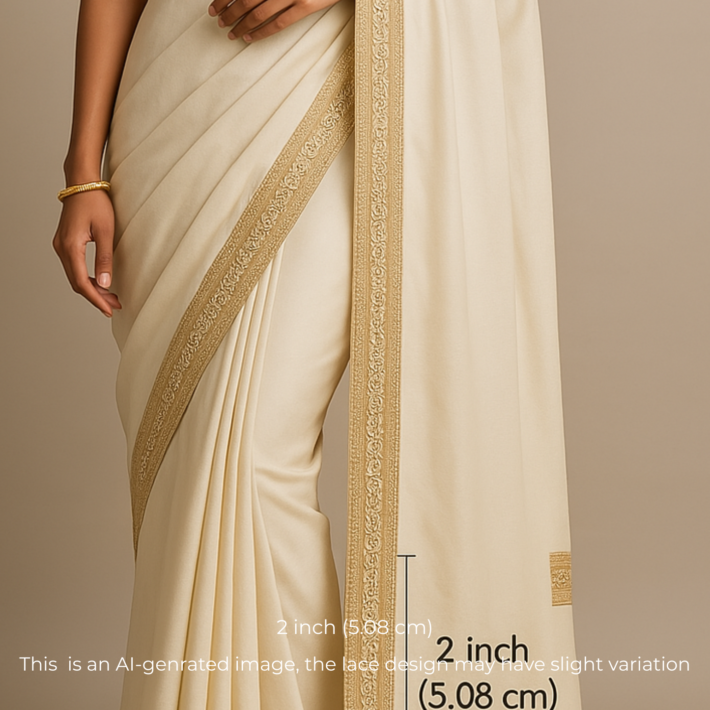Beige Fancy Embellished Zari Trim