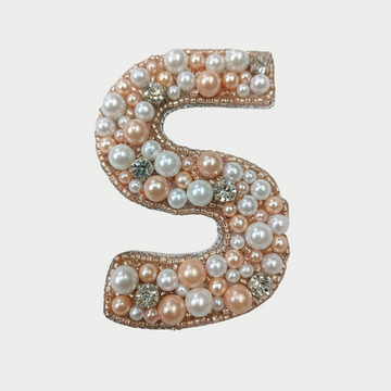 Stone & Pearl Alphabet 'S' Handmade Patch