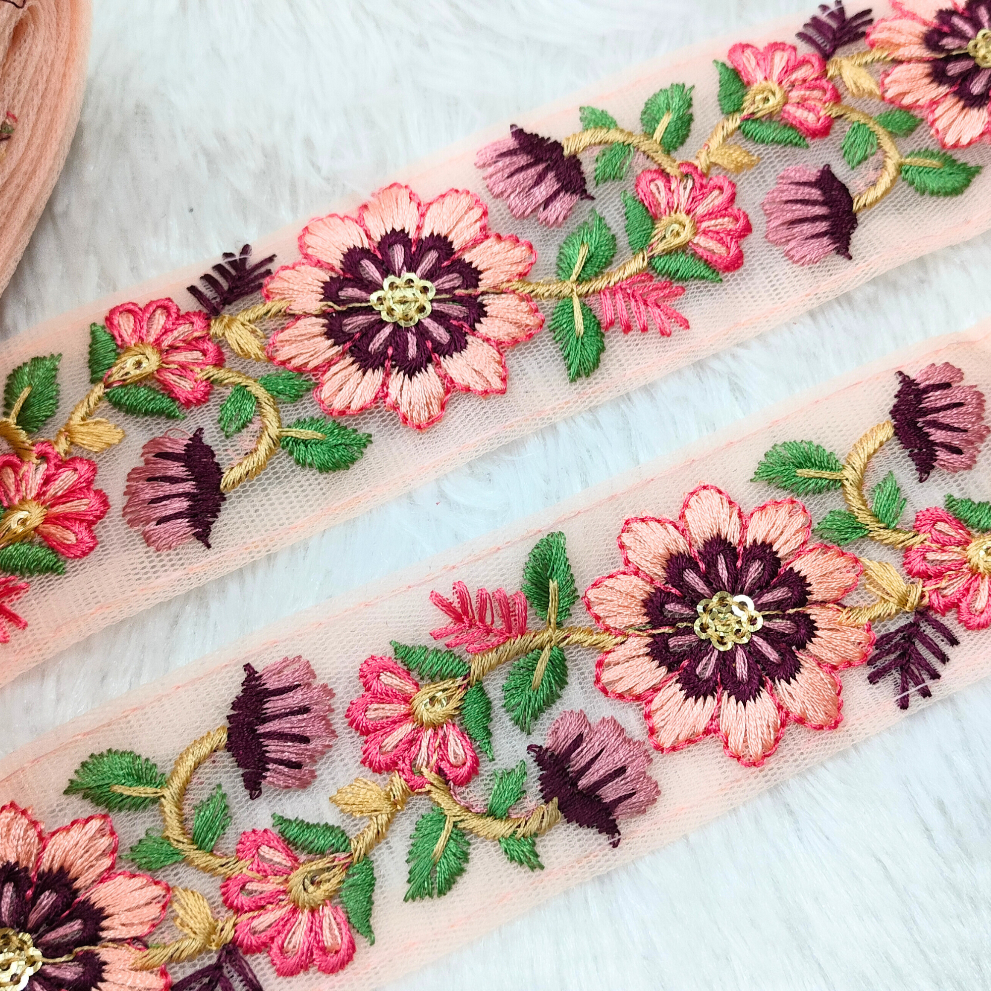 Multicolor Embroidered Trim