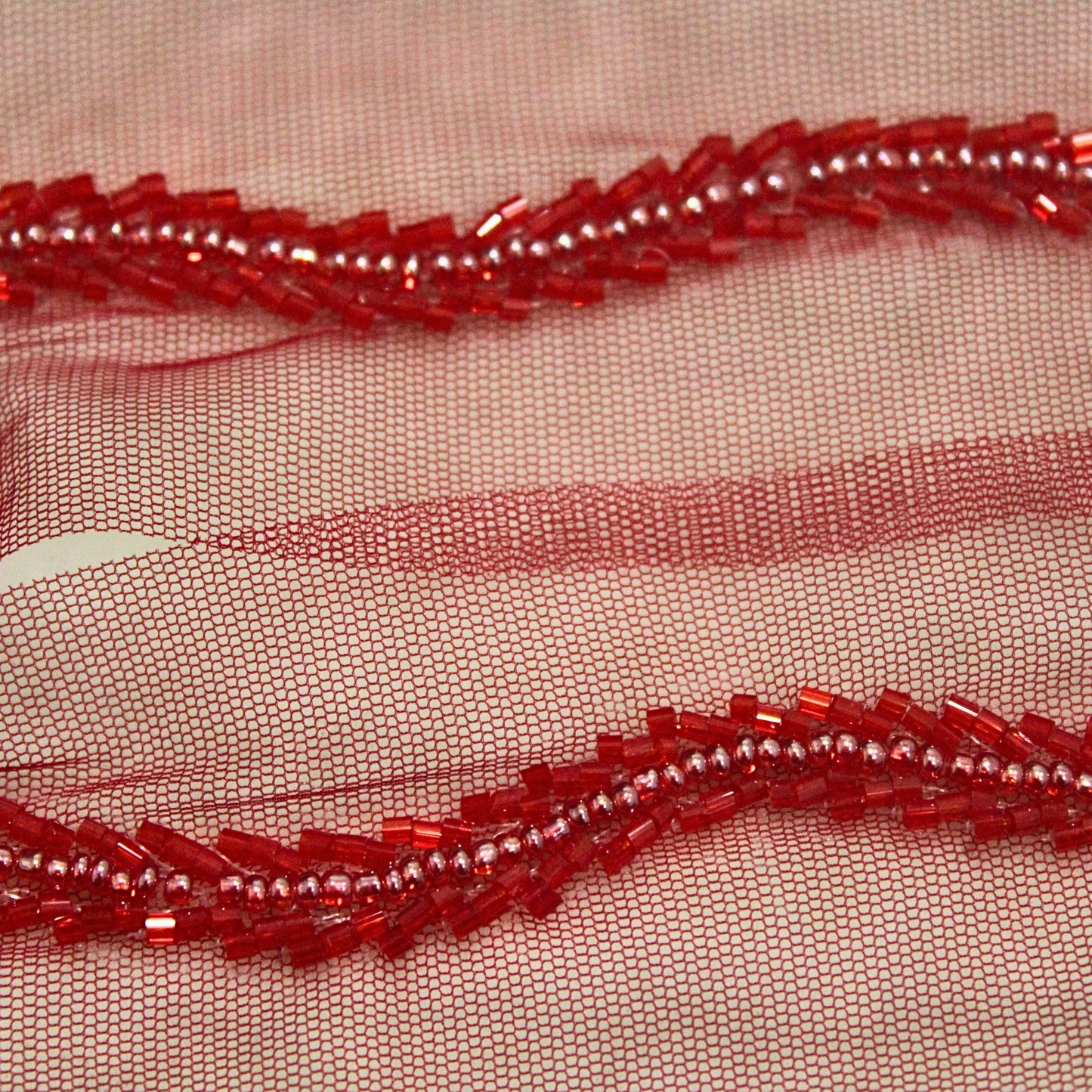 Orange Intricate Embellished Handwork Lace Border