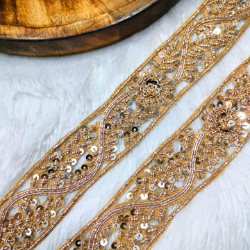 Golden Handcrafted Zardozi Trim