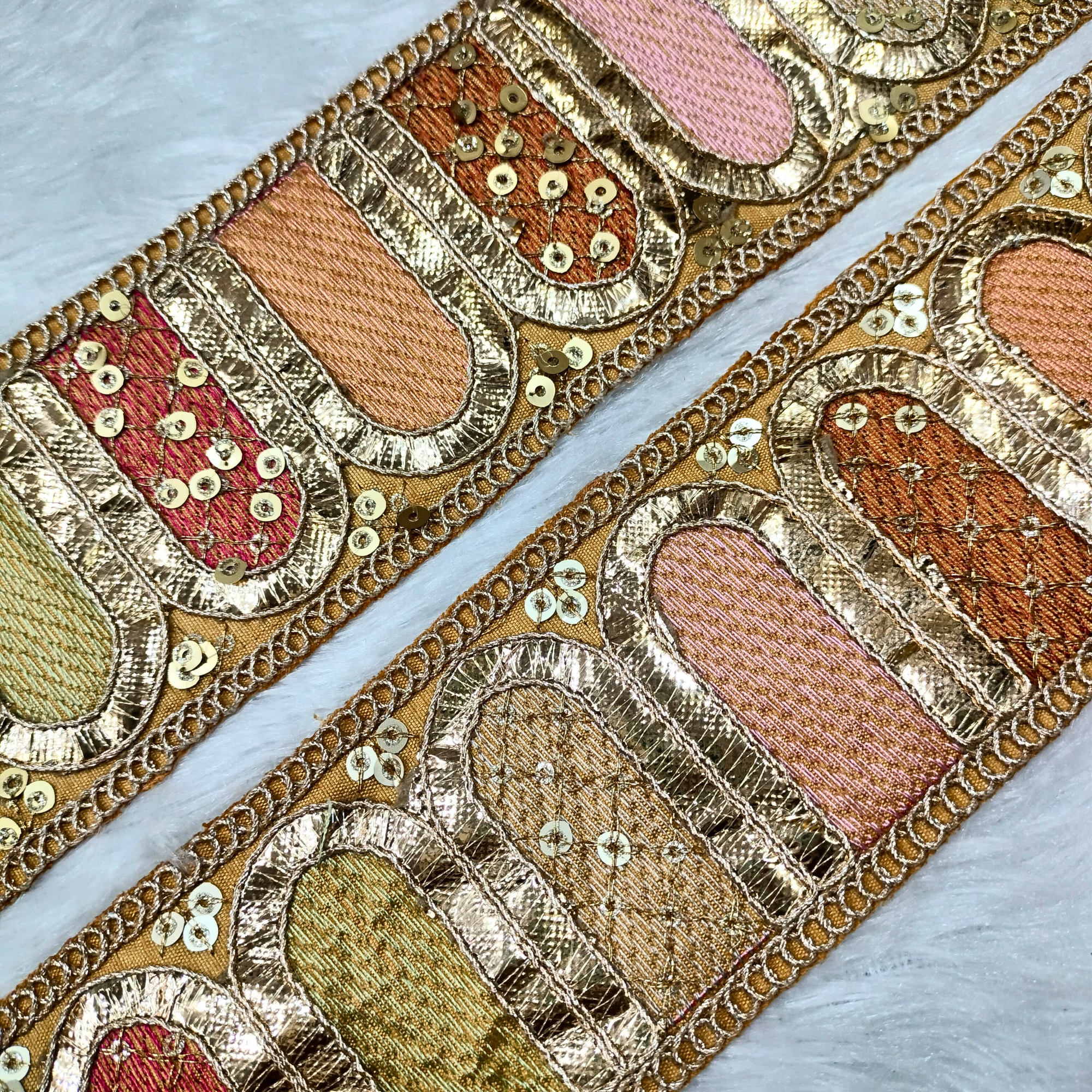 Multicolor Embroidery Work Lace