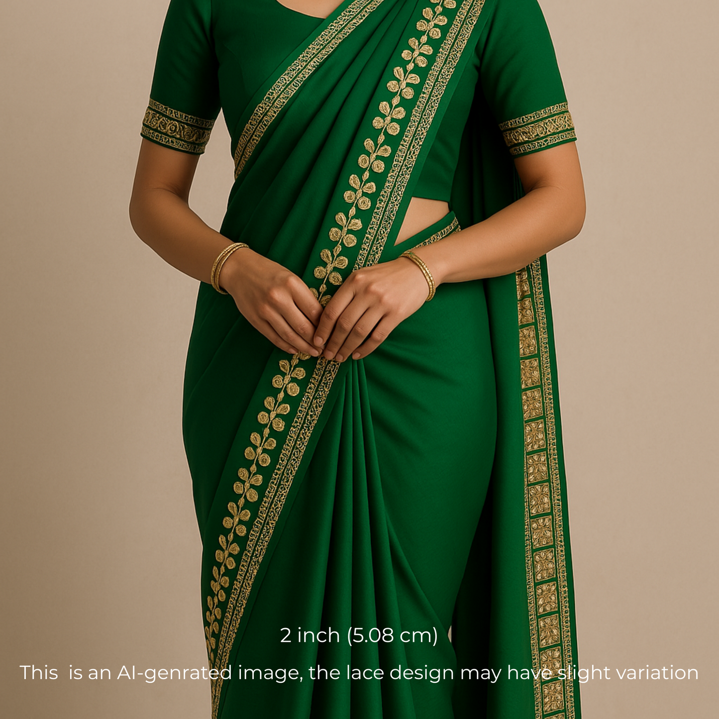 Dark Green Fancy Embellished Trim