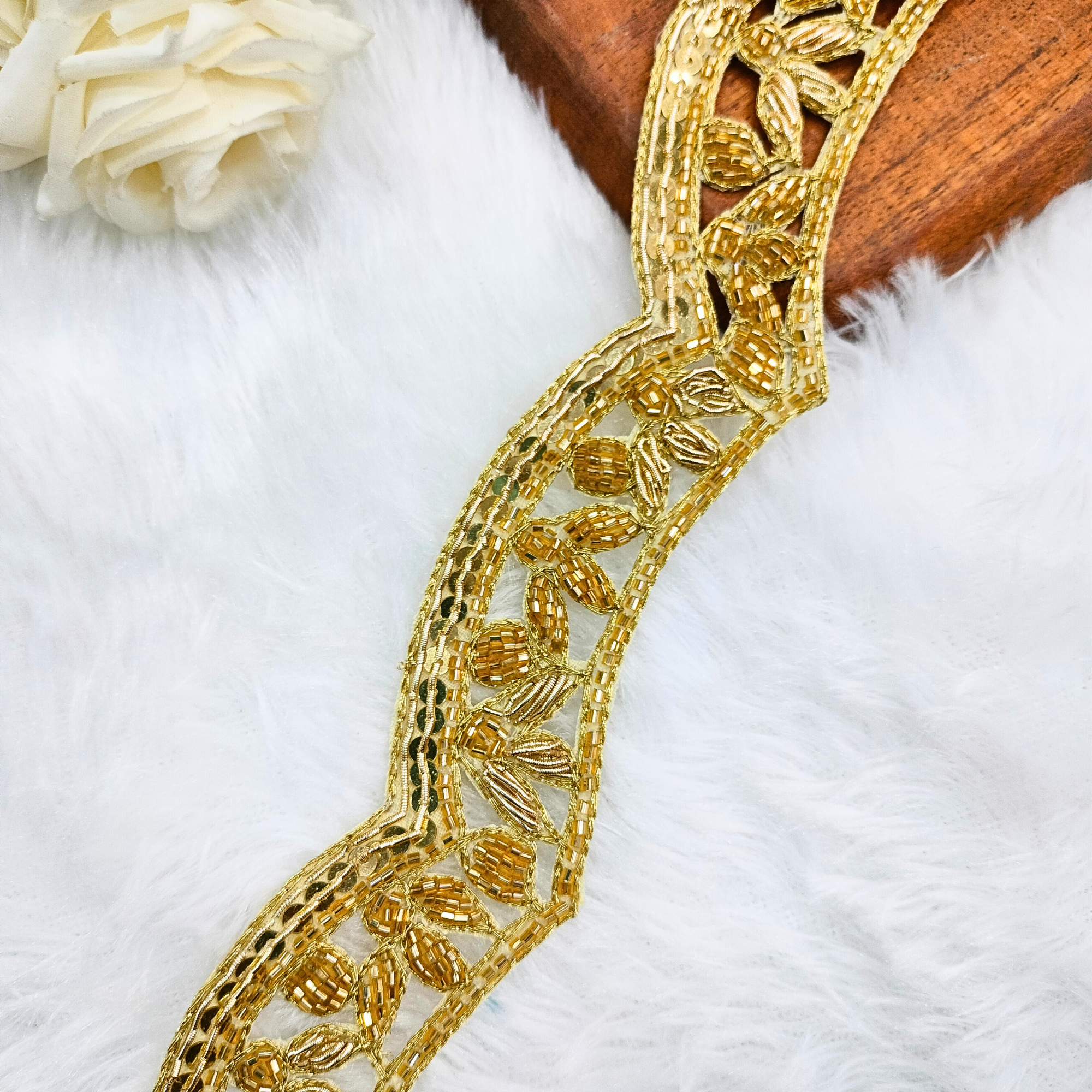 Golden Handwork Zardozi Scalloped Trim