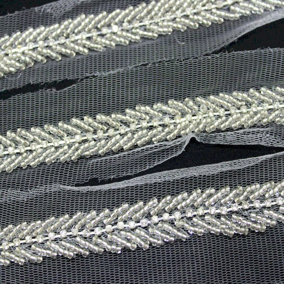 Silver Beaded Handcrafted Trim