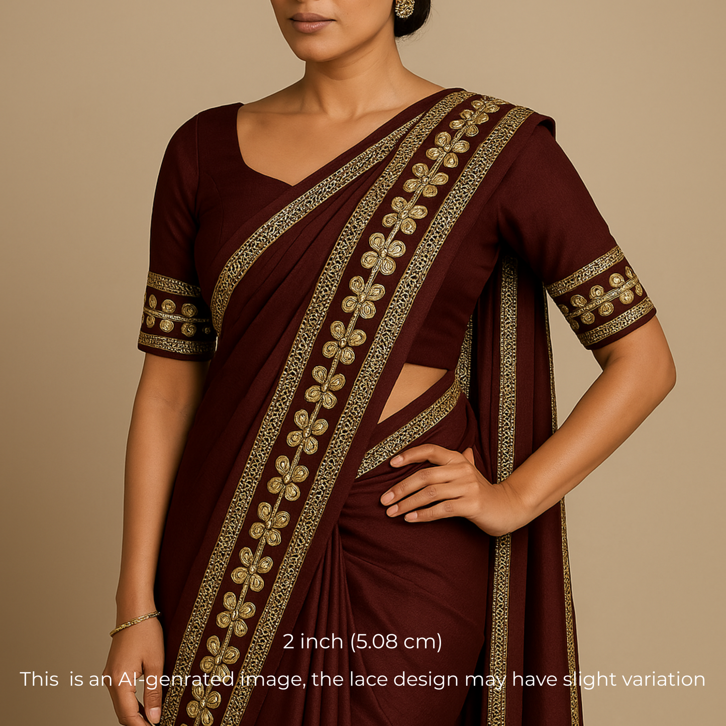 Maroon Fancy Embellished Trim