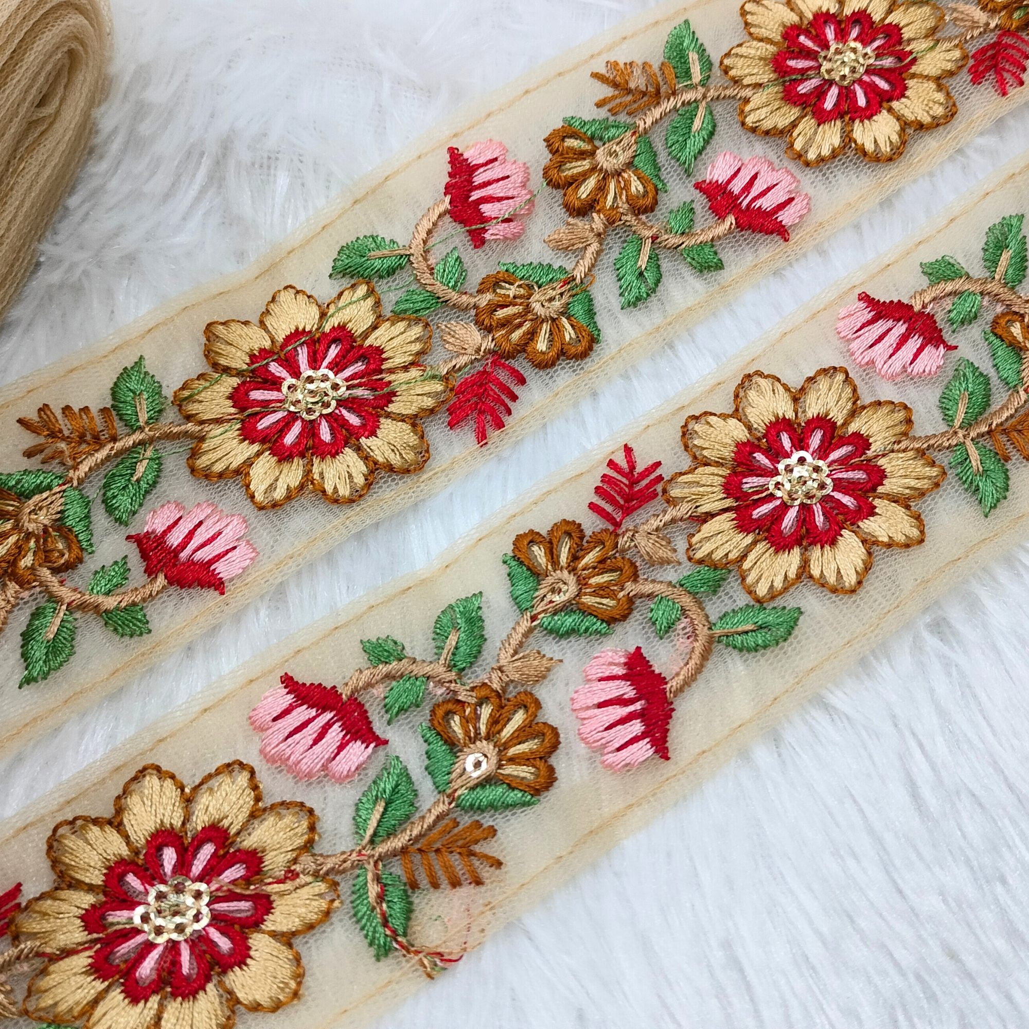 Multicolor Embroidered Trim