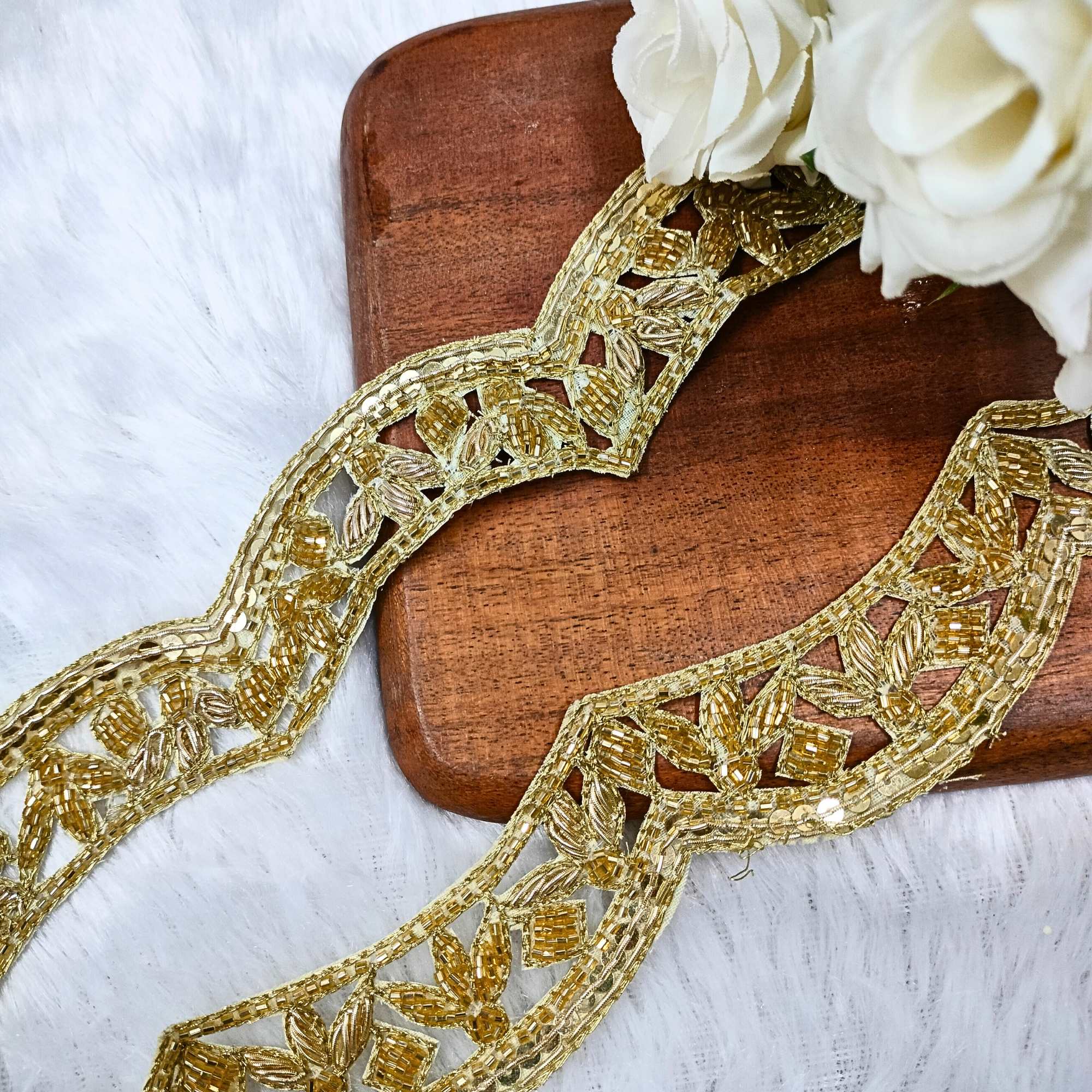 Golden Handwork Zardozi Scalloped Trim