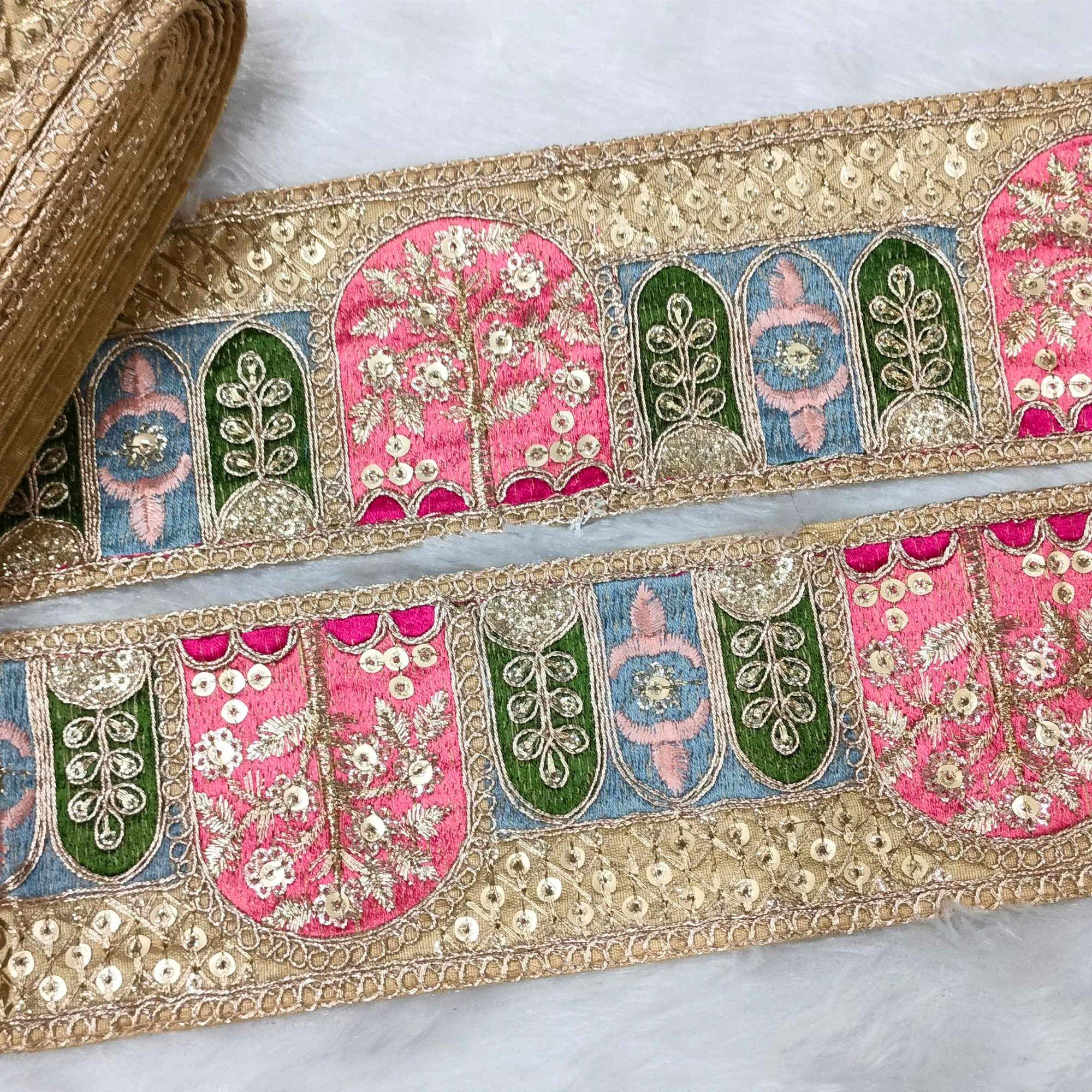 Multicolor Zari Work Lace