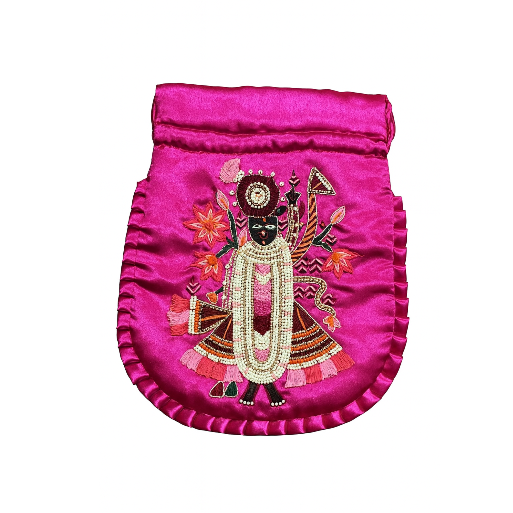 Hot Pink Shreenathji Potli Bag