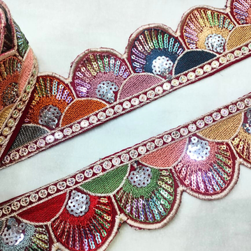 Vibrant Multicolor Sequin Trim