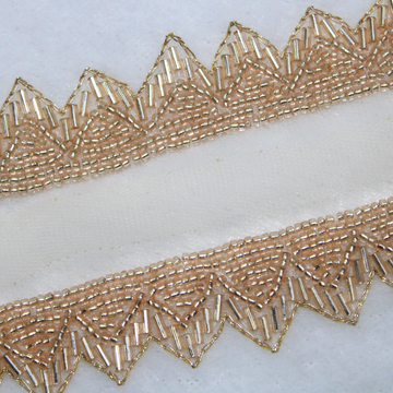 Rose Gold Triangle Cut Beadwork Lace