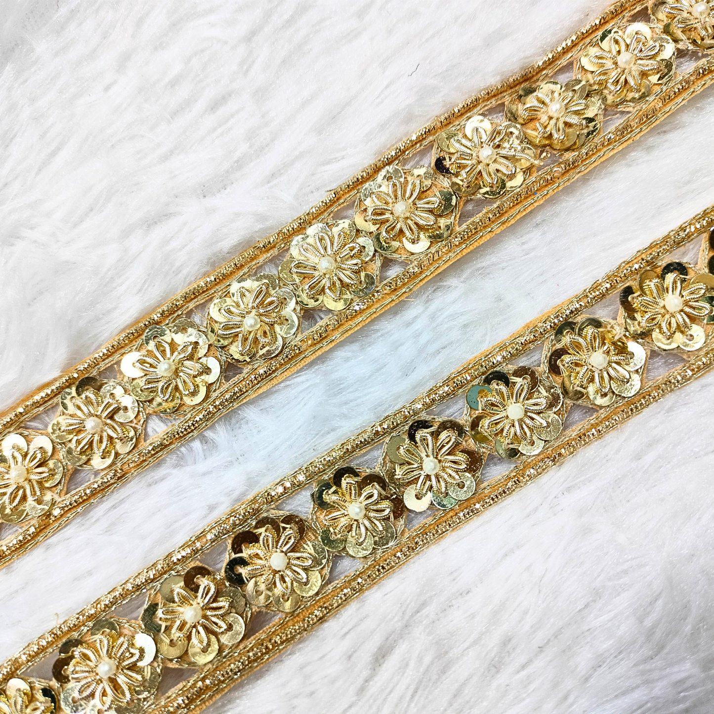 Light Gold Floral Trim