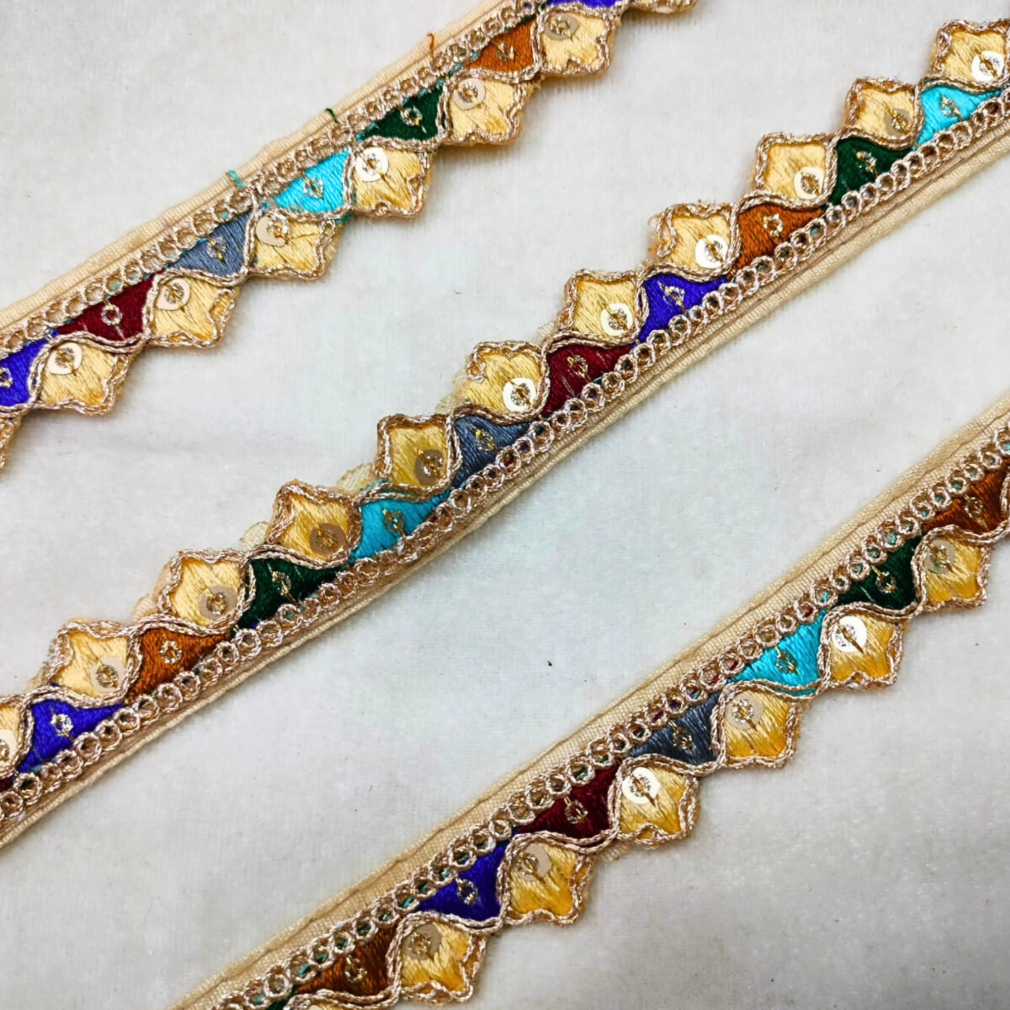 Multicolor Embroidered Trim