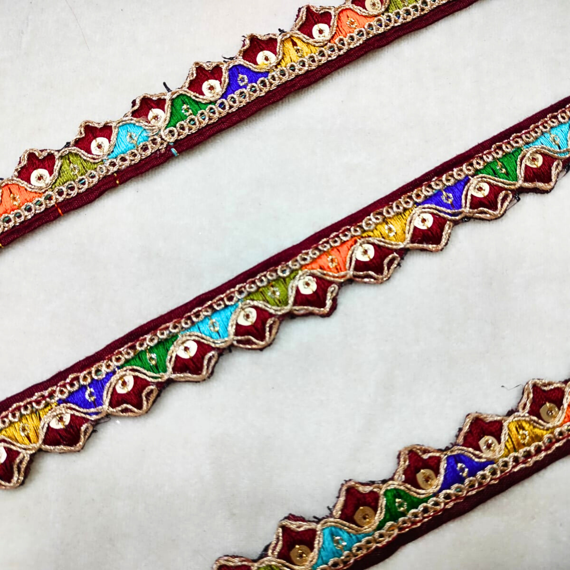 Multicolor Embroidered Trim
