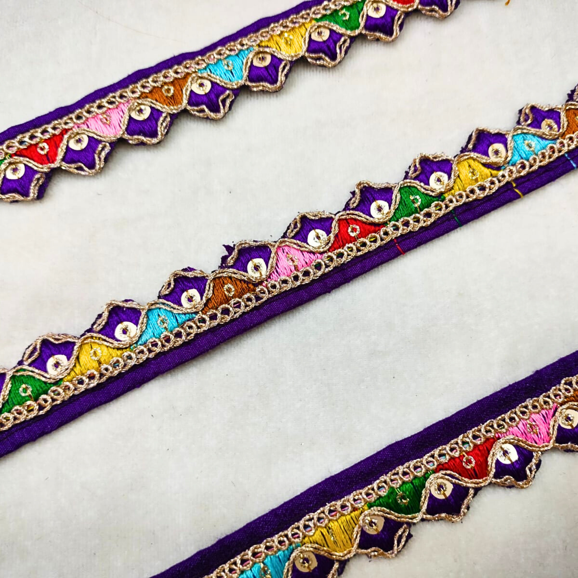 Multicolor Embroidered Trim