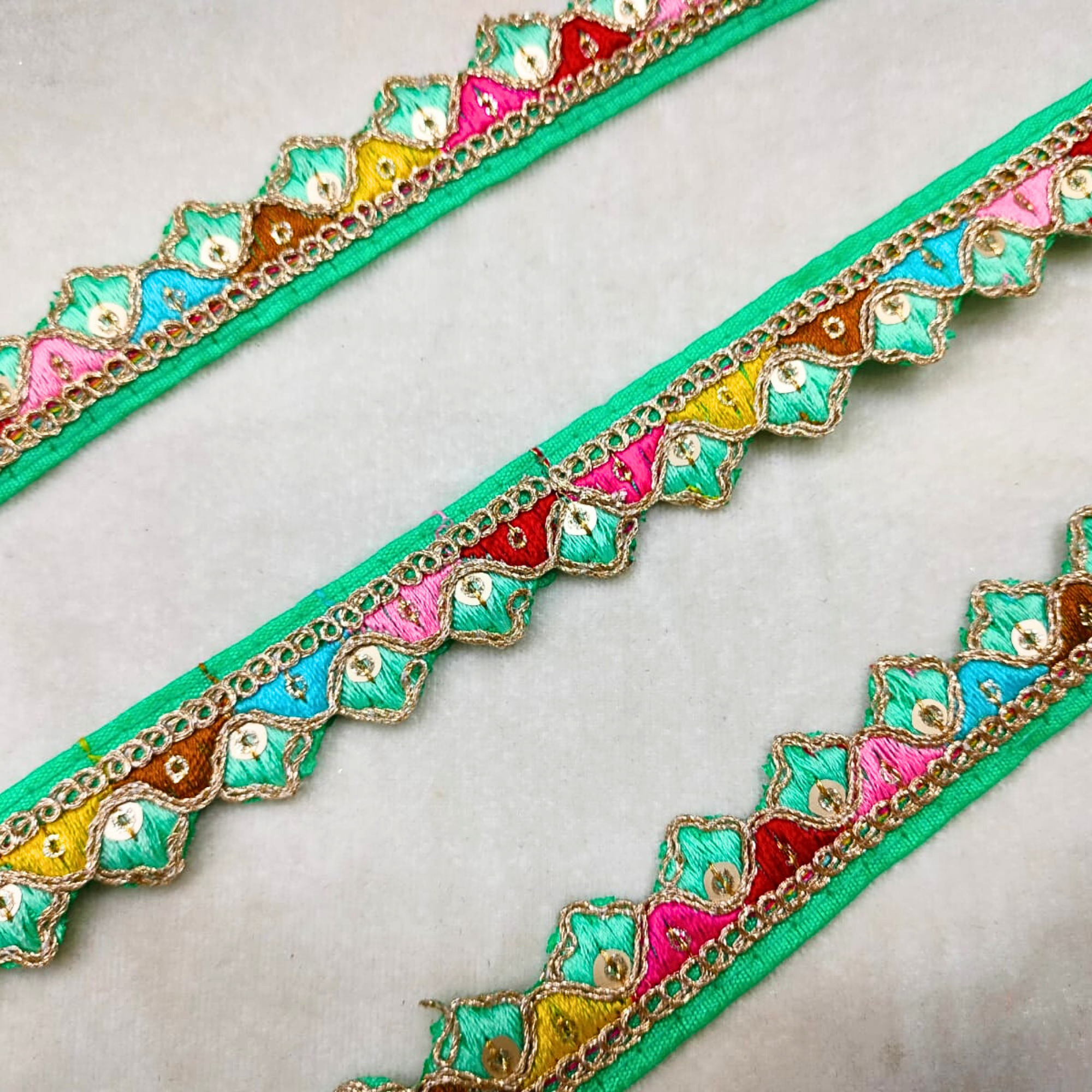 Multicolor Embroidered Trim