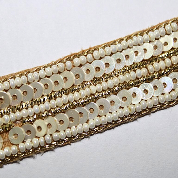 Golden And White Pearl Handcrafted Trim