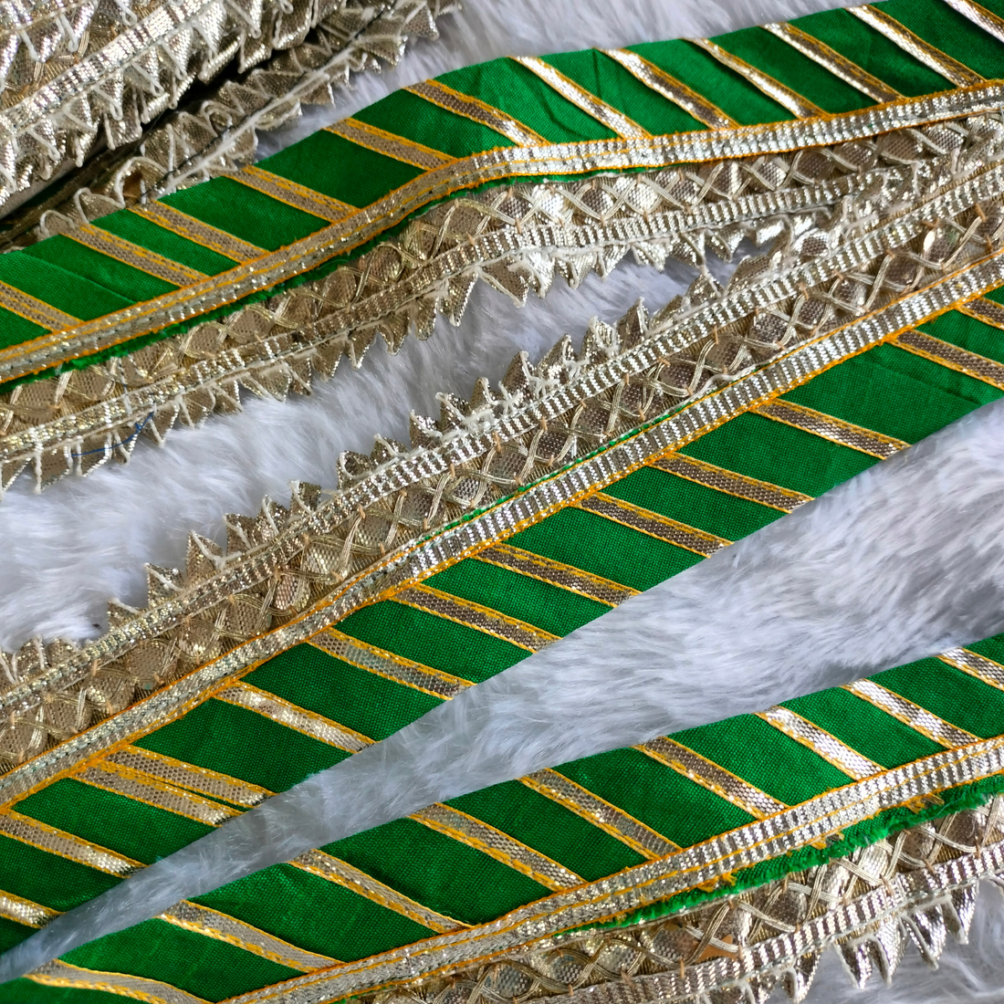 Green Lehariya Gota Patti Lace