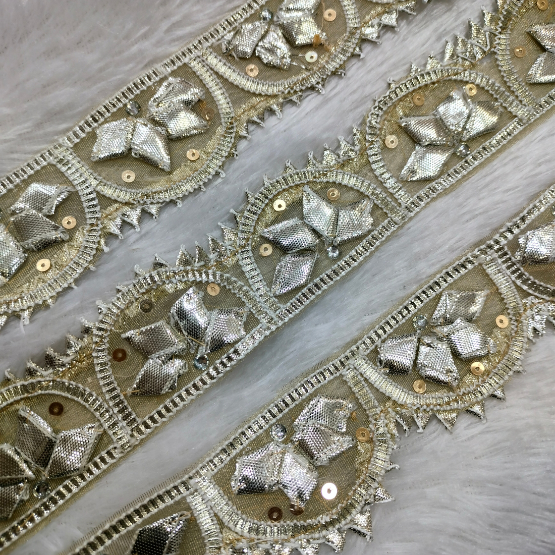 Water Gold Handcrafted Gota Patti Trim