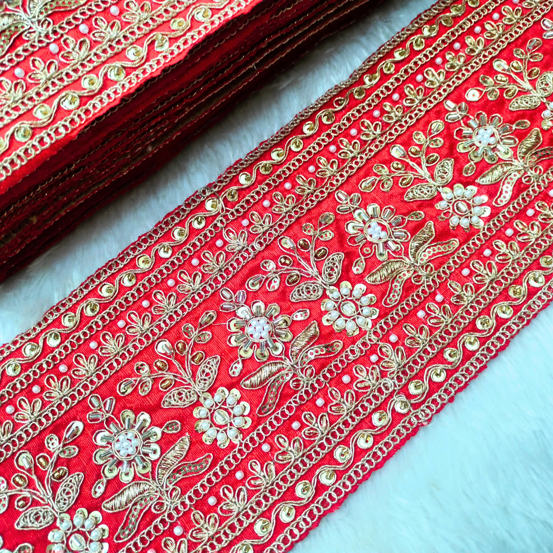 Sequin & Cutdana Floral Trim