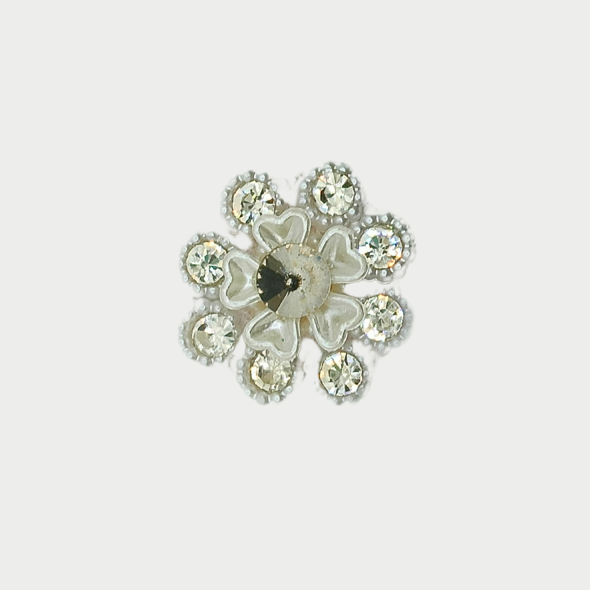 Elegant White Floral Zardozi Patch