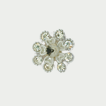 Elegant White Floral Zardozi Patch