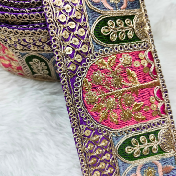 Multicolor Zari Work Lace