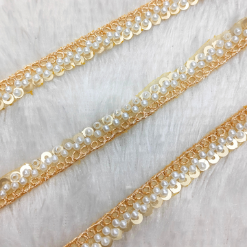 Gold Net Cutdana Sequin Lace