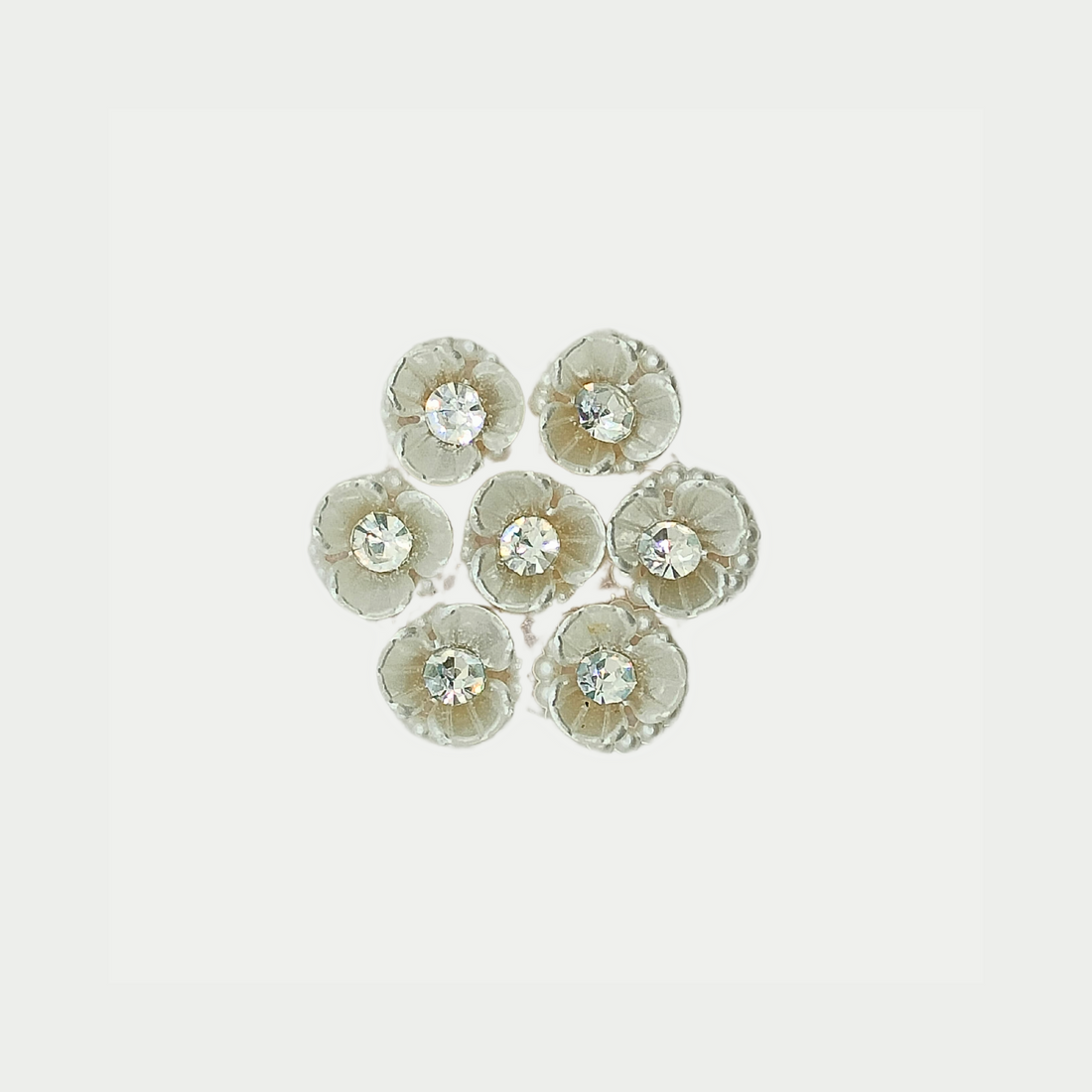 Delicate White Flower Zardosi Patch