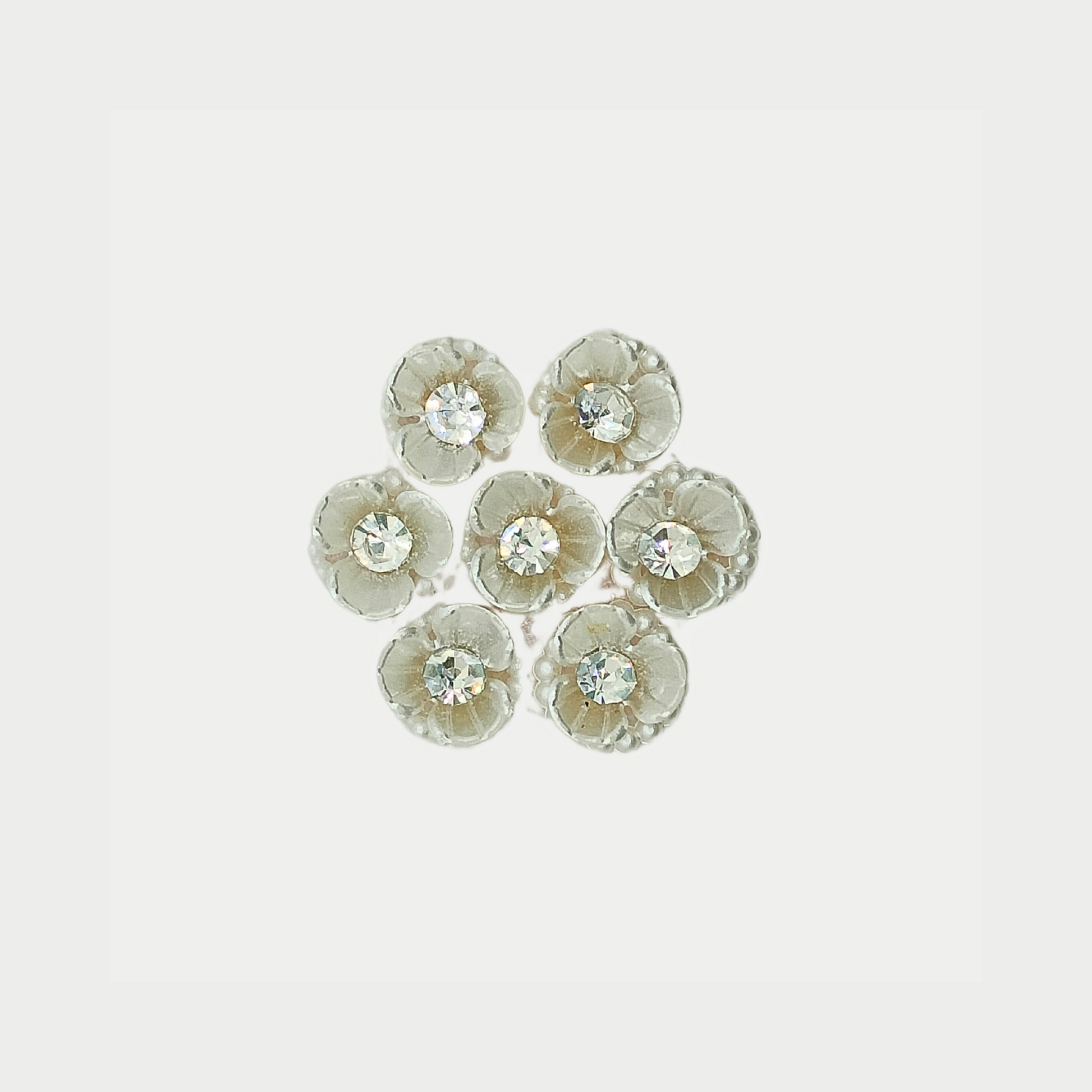 Delicate White Flower Zardosi Patch