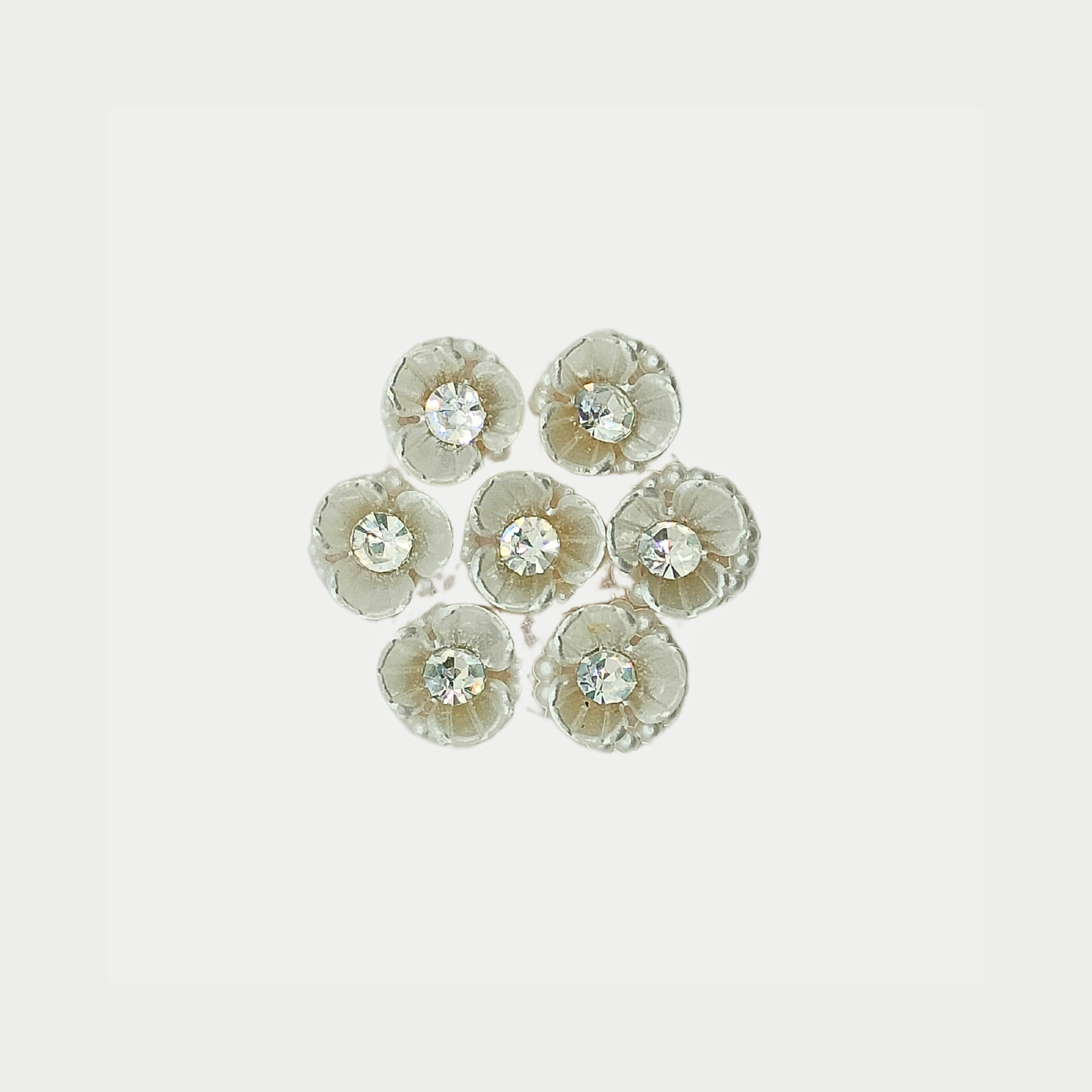 Delicate White Flower Zardosi Patch