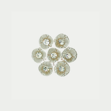 Delicate White Flower Zardosi Patch