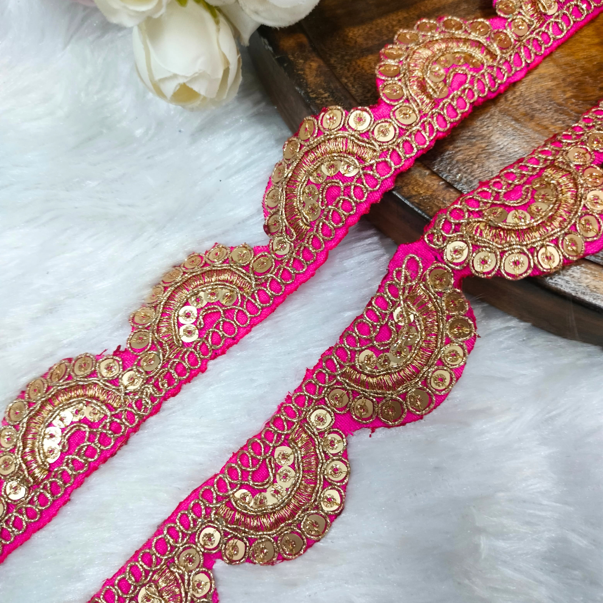 Sequin Half-Moon Lace