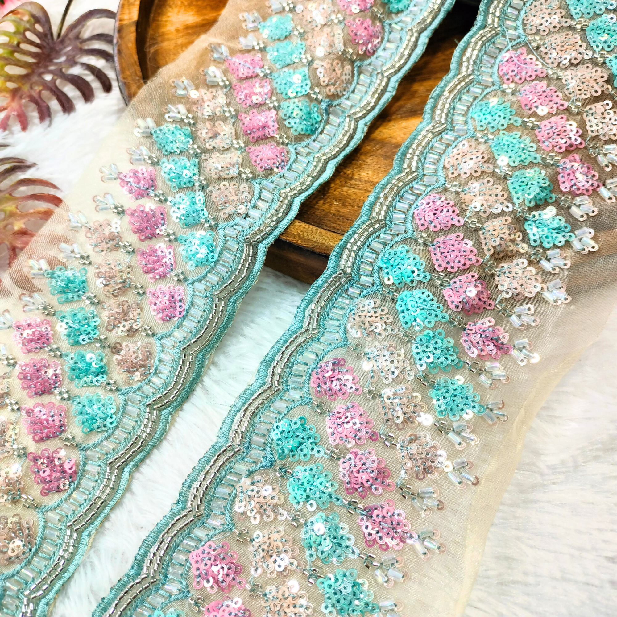 Multicolor Sequin Embellished Trim