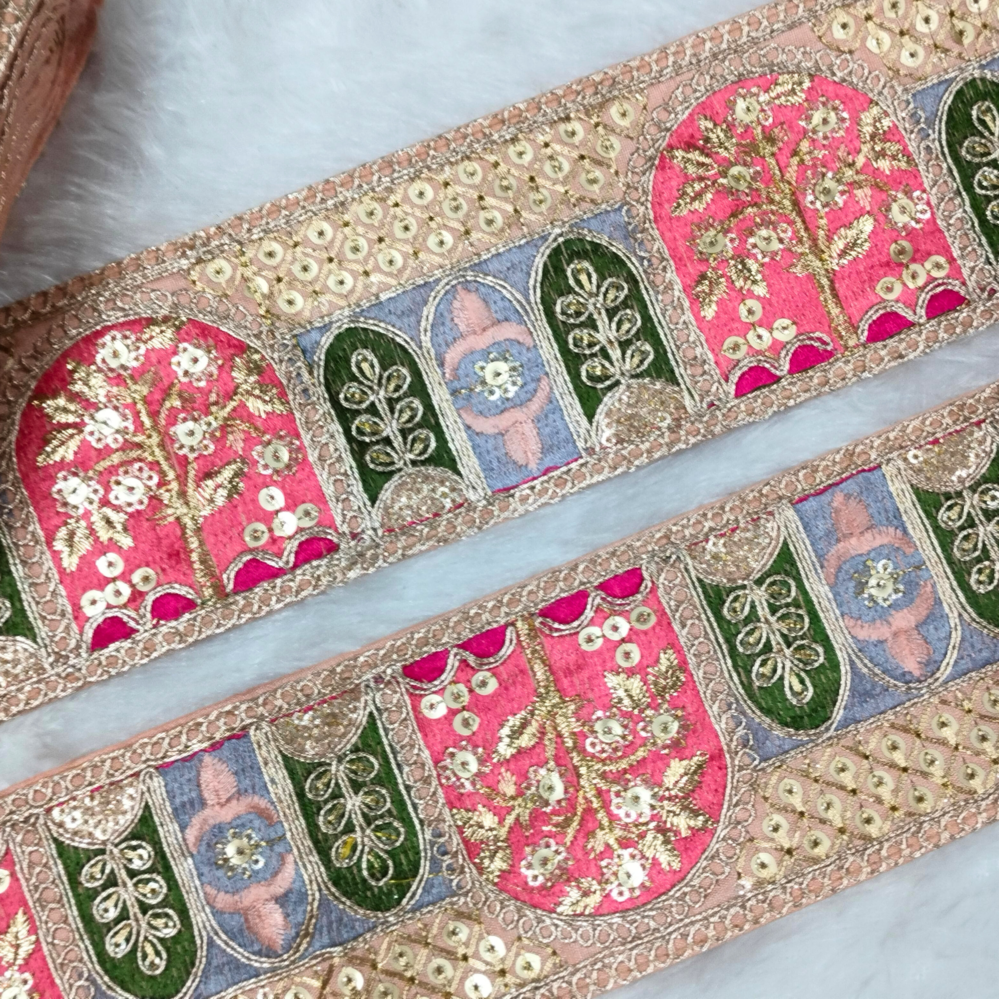 Multicolor Zari Work Lace