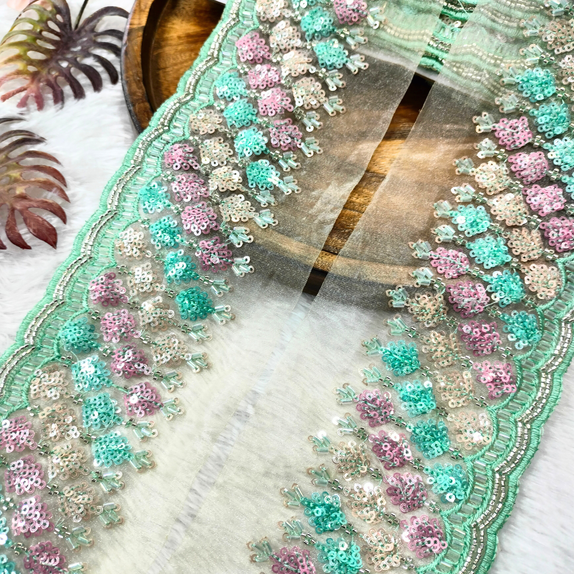 Multicolor Sequin Embellished Trim