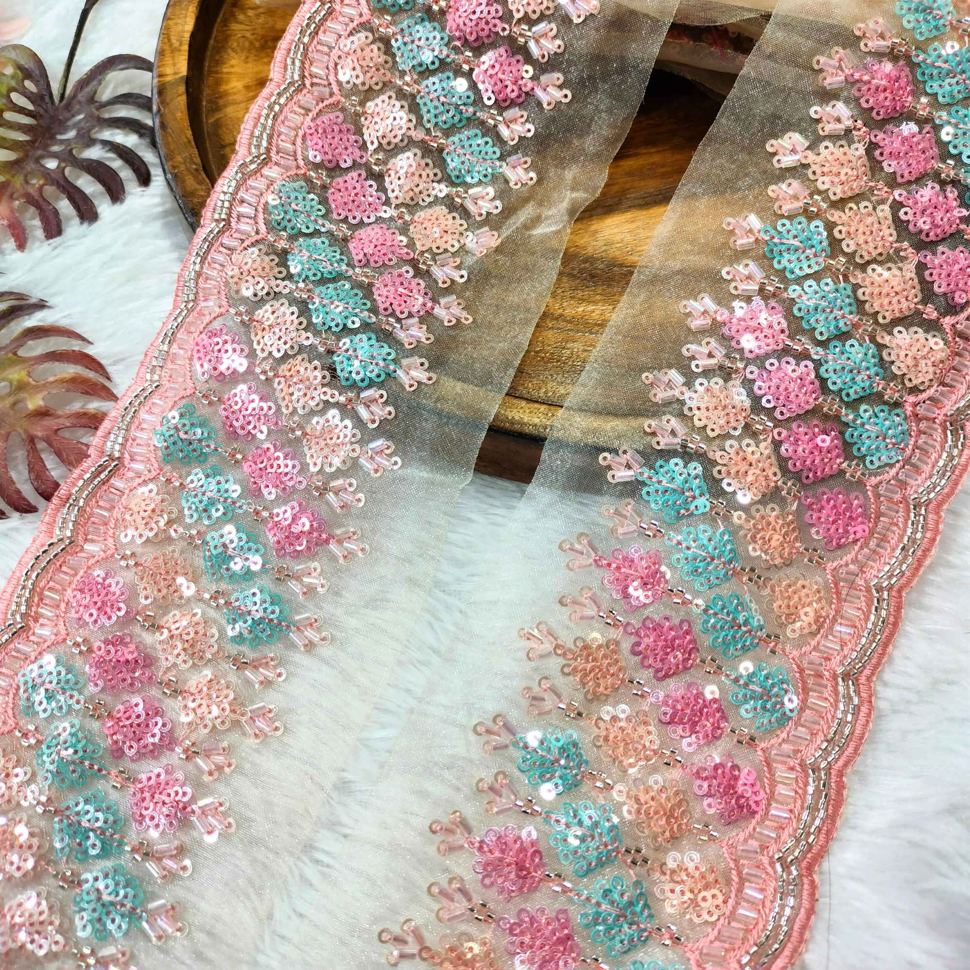 Multicolor Sequin Embellished Trim