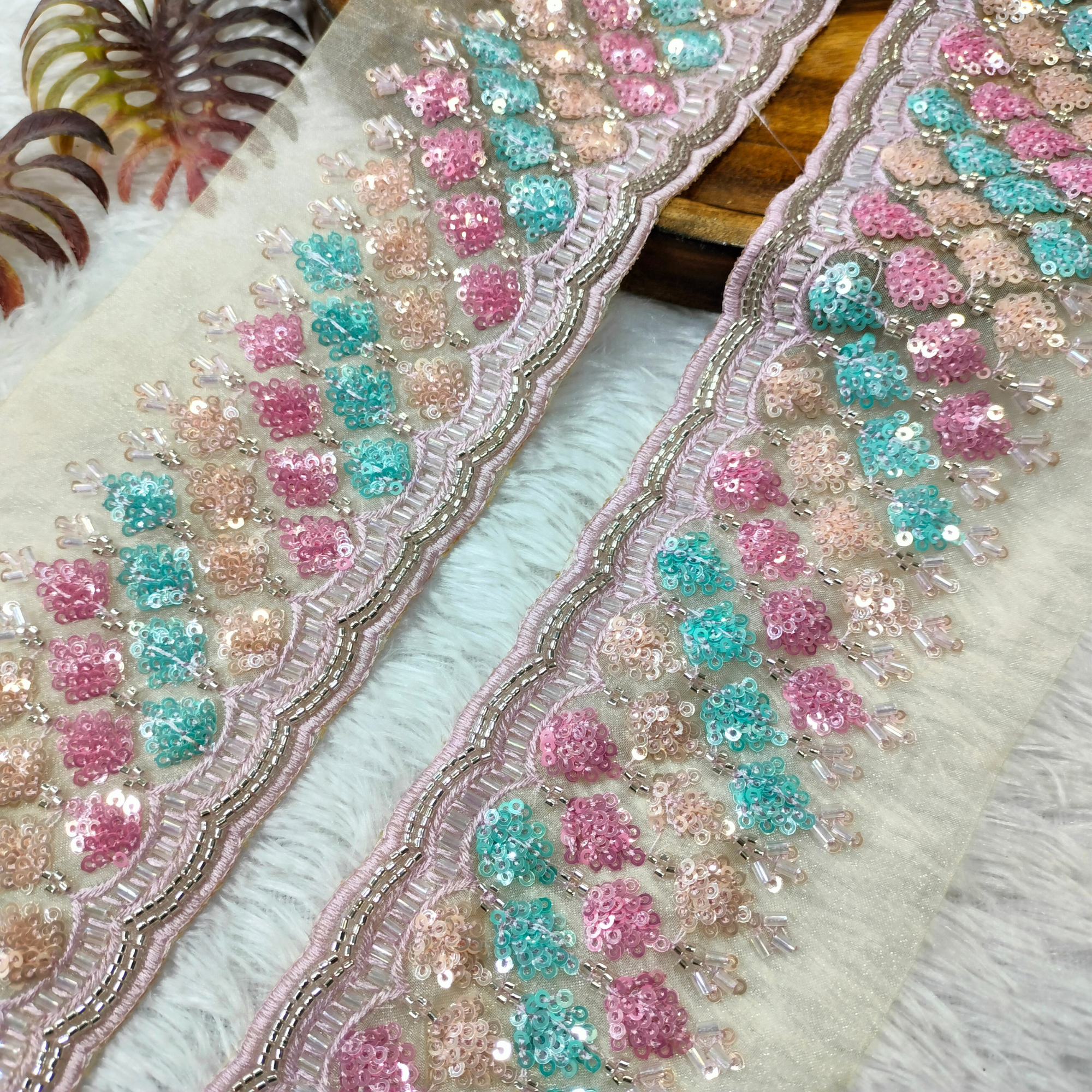 Multicolor Sequin Embellished Trim