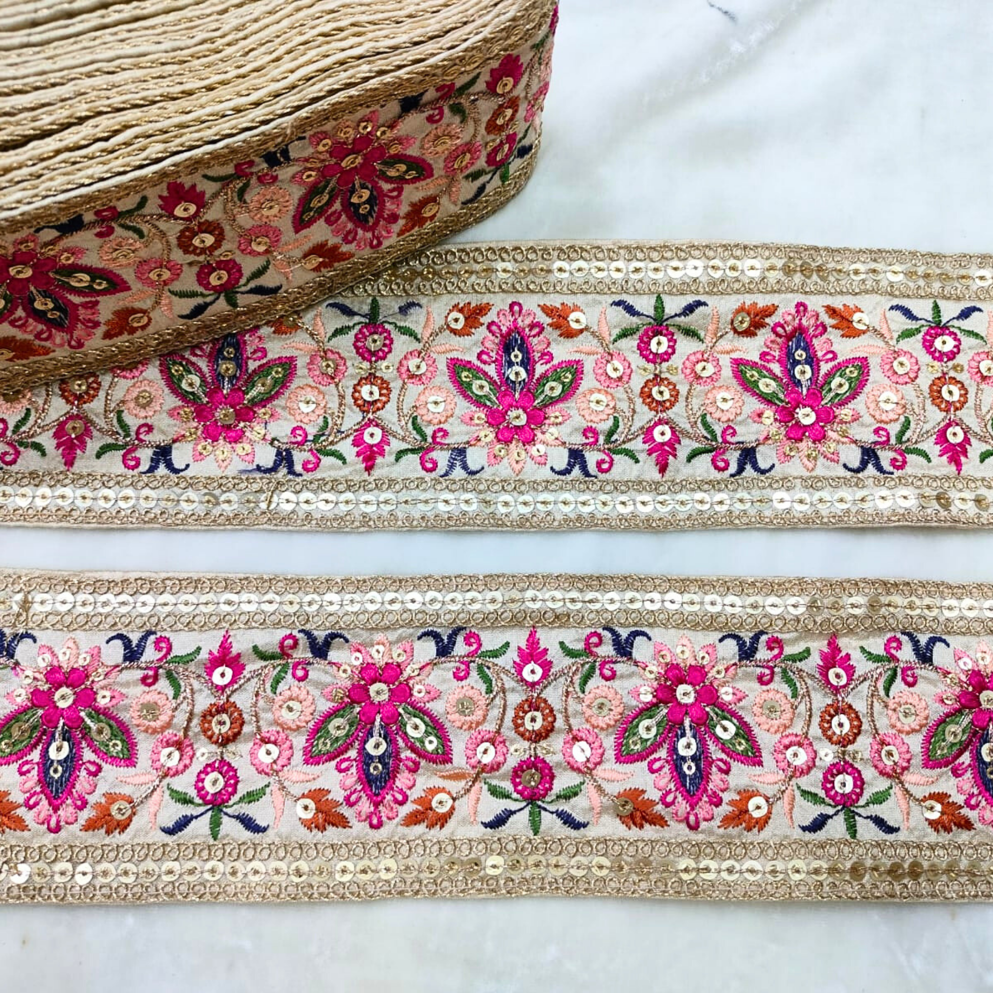 Multicolor Embroidered Trim