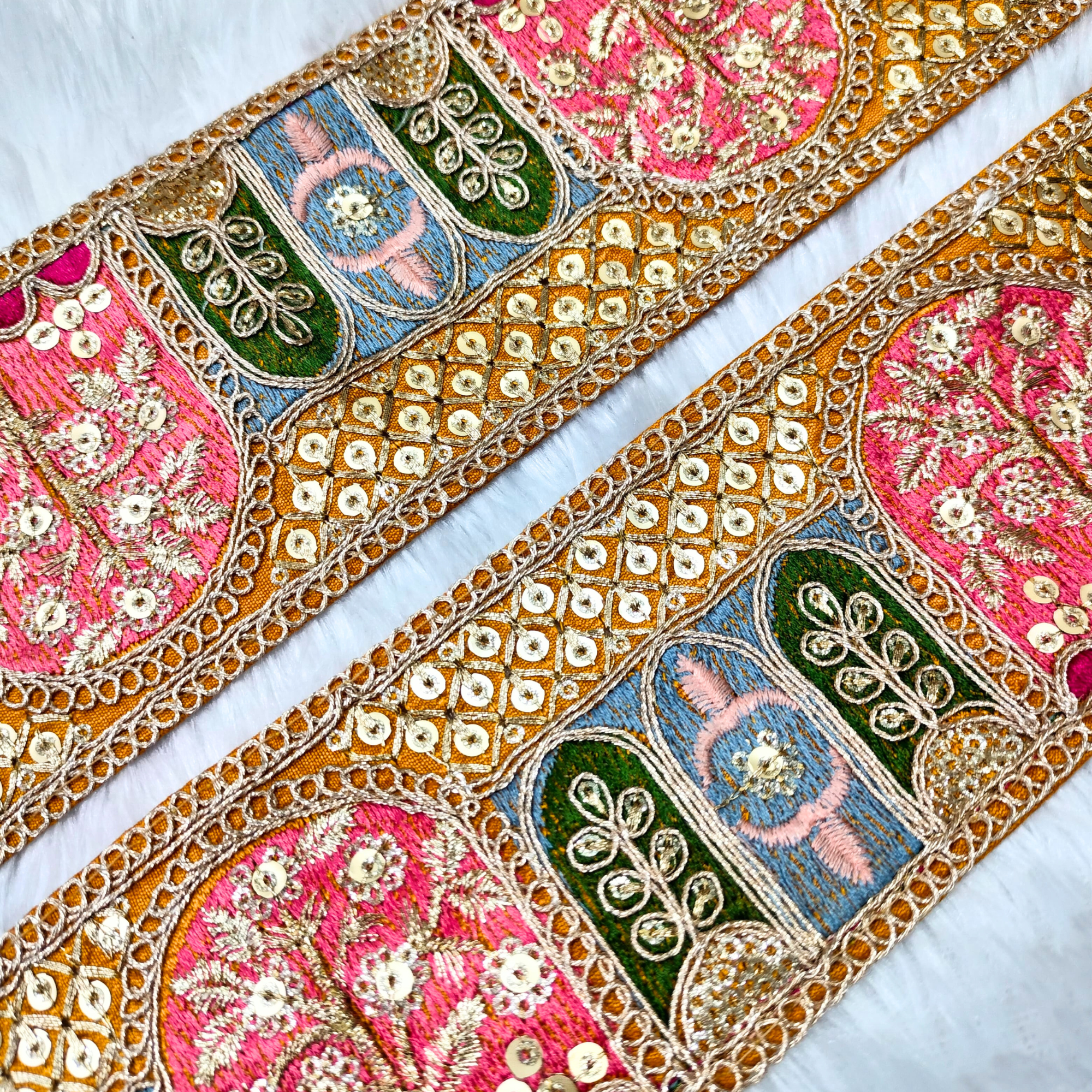 Multicolor Zari Work Lace