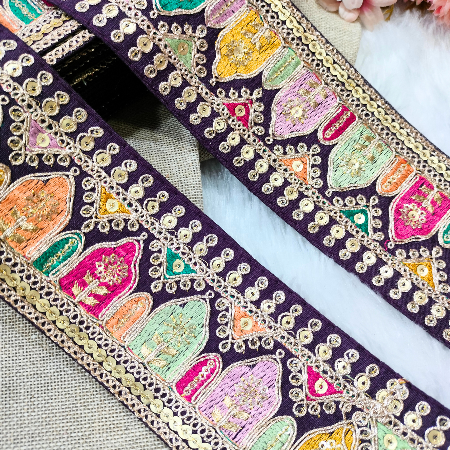 Black Fancy Embroidery Work Lace