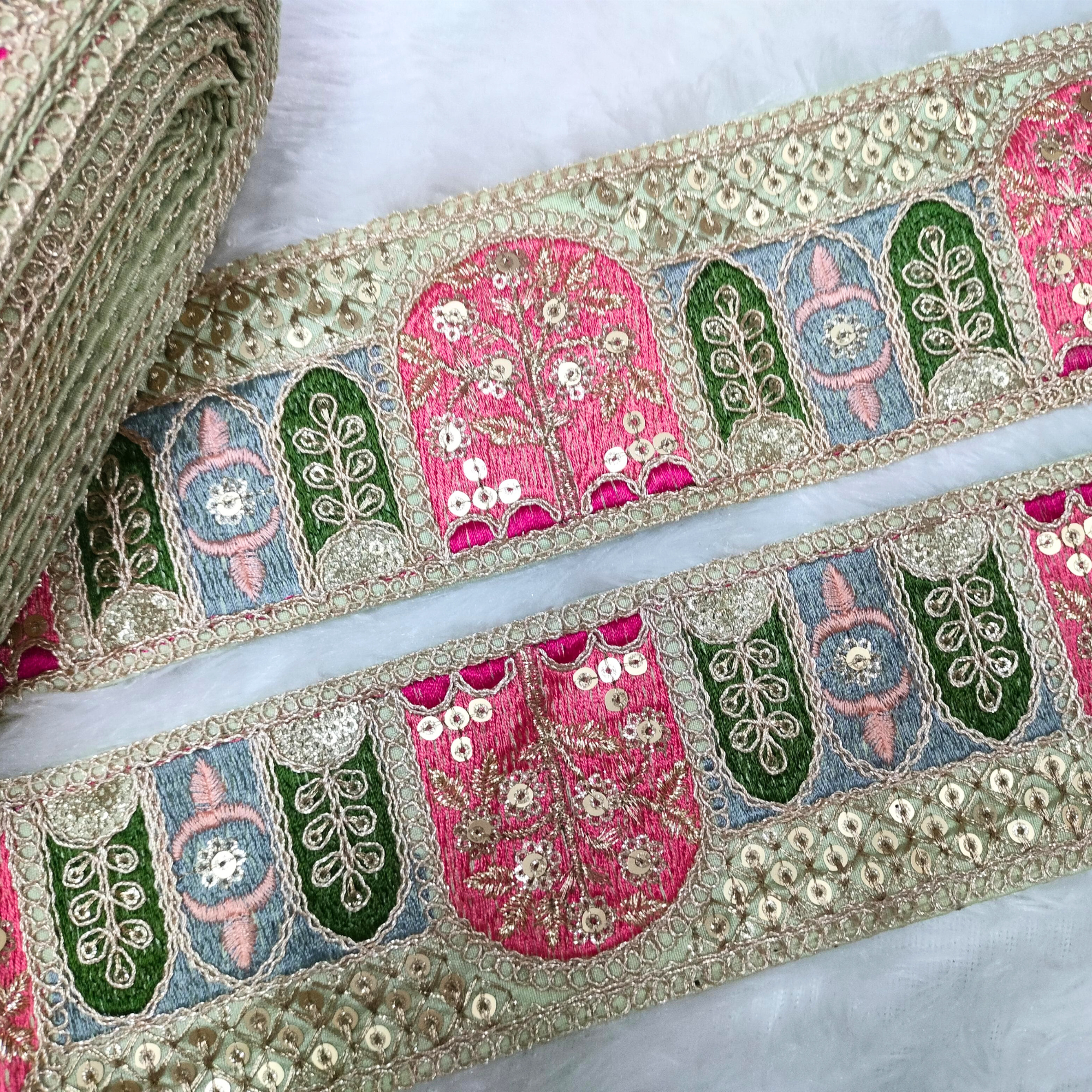 Multicolor Zari Work Lace