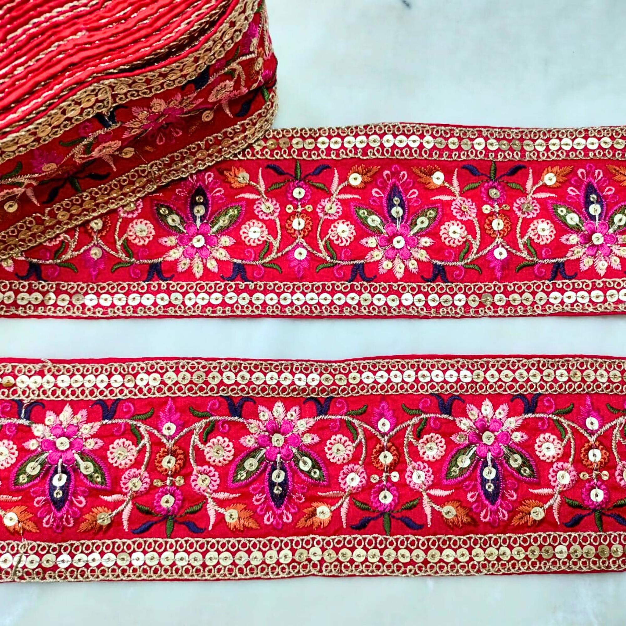 Multicolor Embroidered Trim