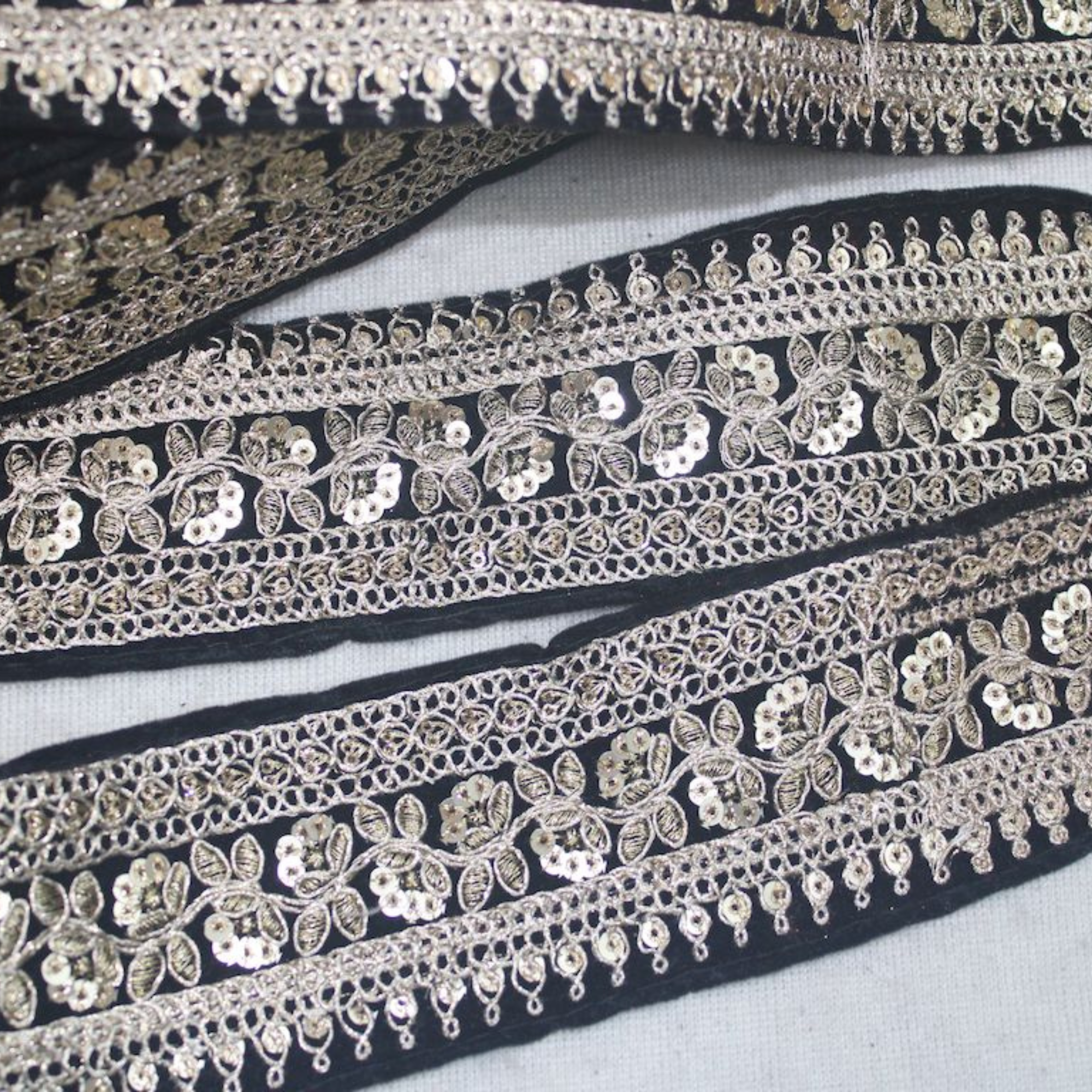 Navy Blue Fancy Zari Trim