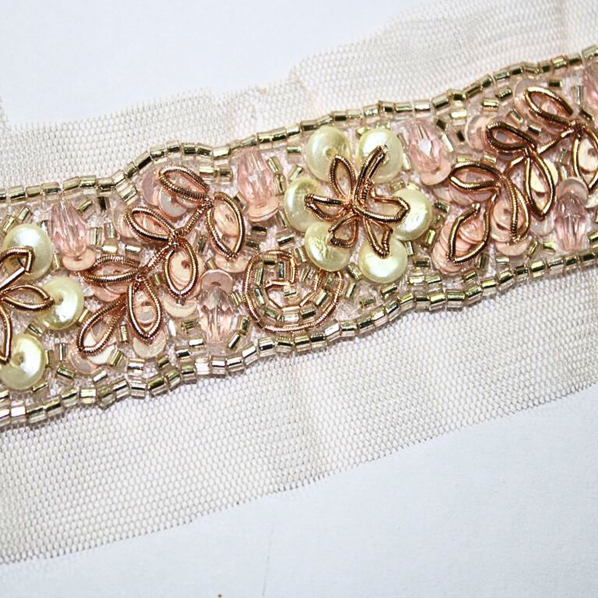 Rose Gold Embellished Handcrafted Trim
