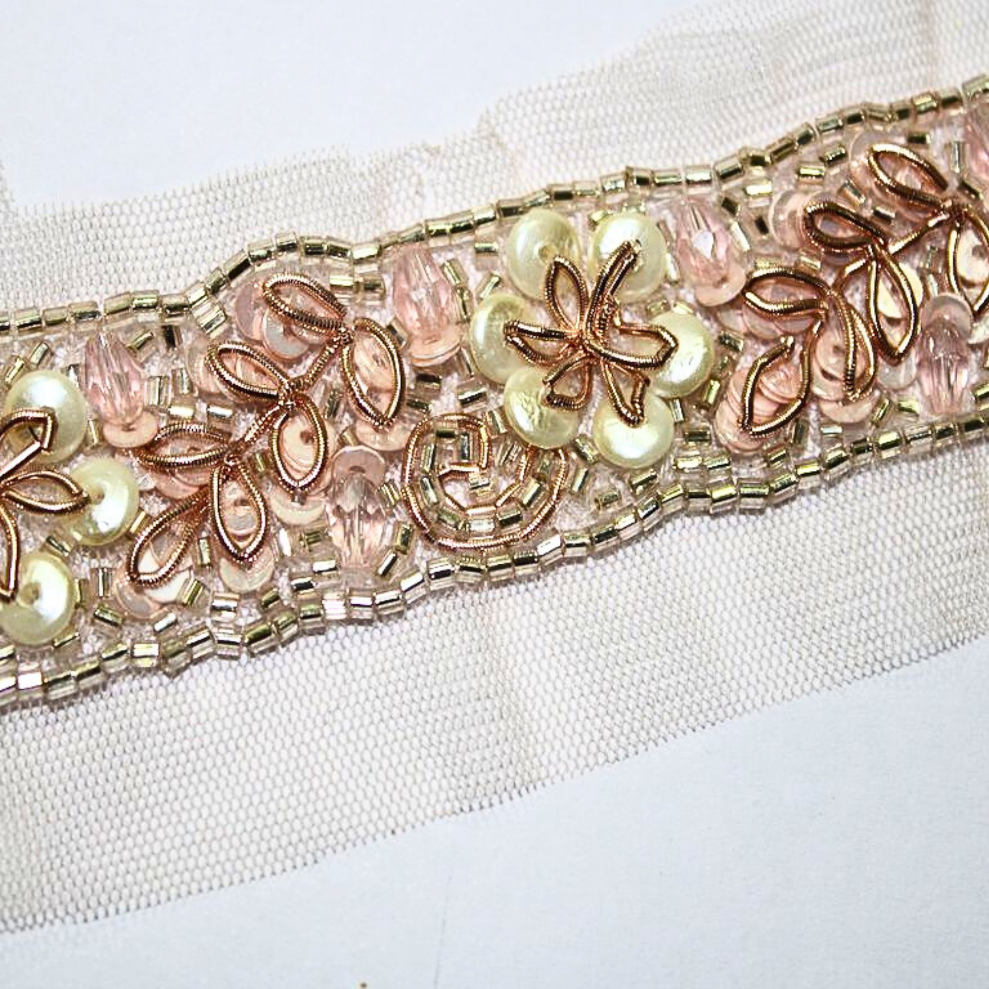 Rose Gold Embellished Handcrafted Trim