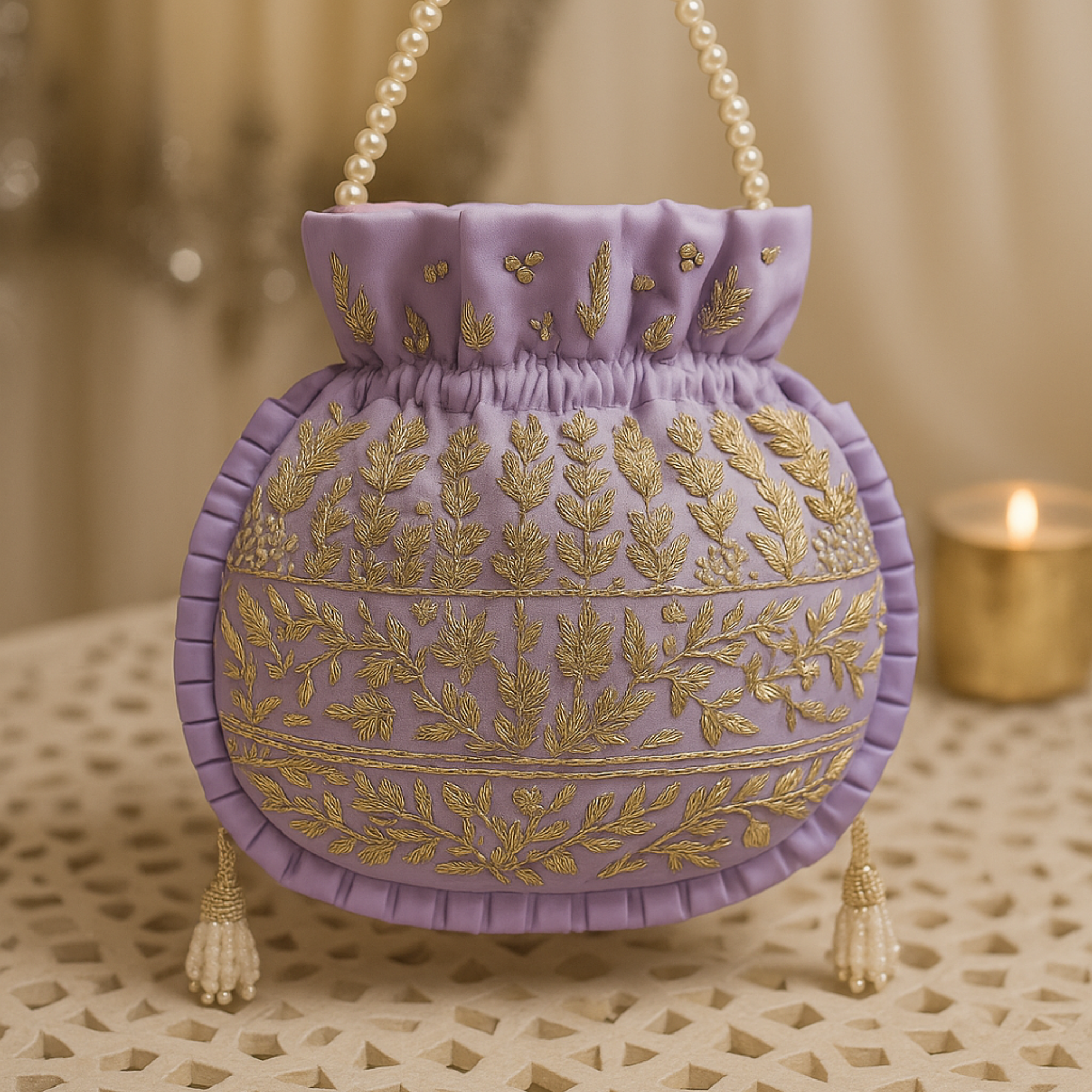 Lavender Luxe Embroidered Potli