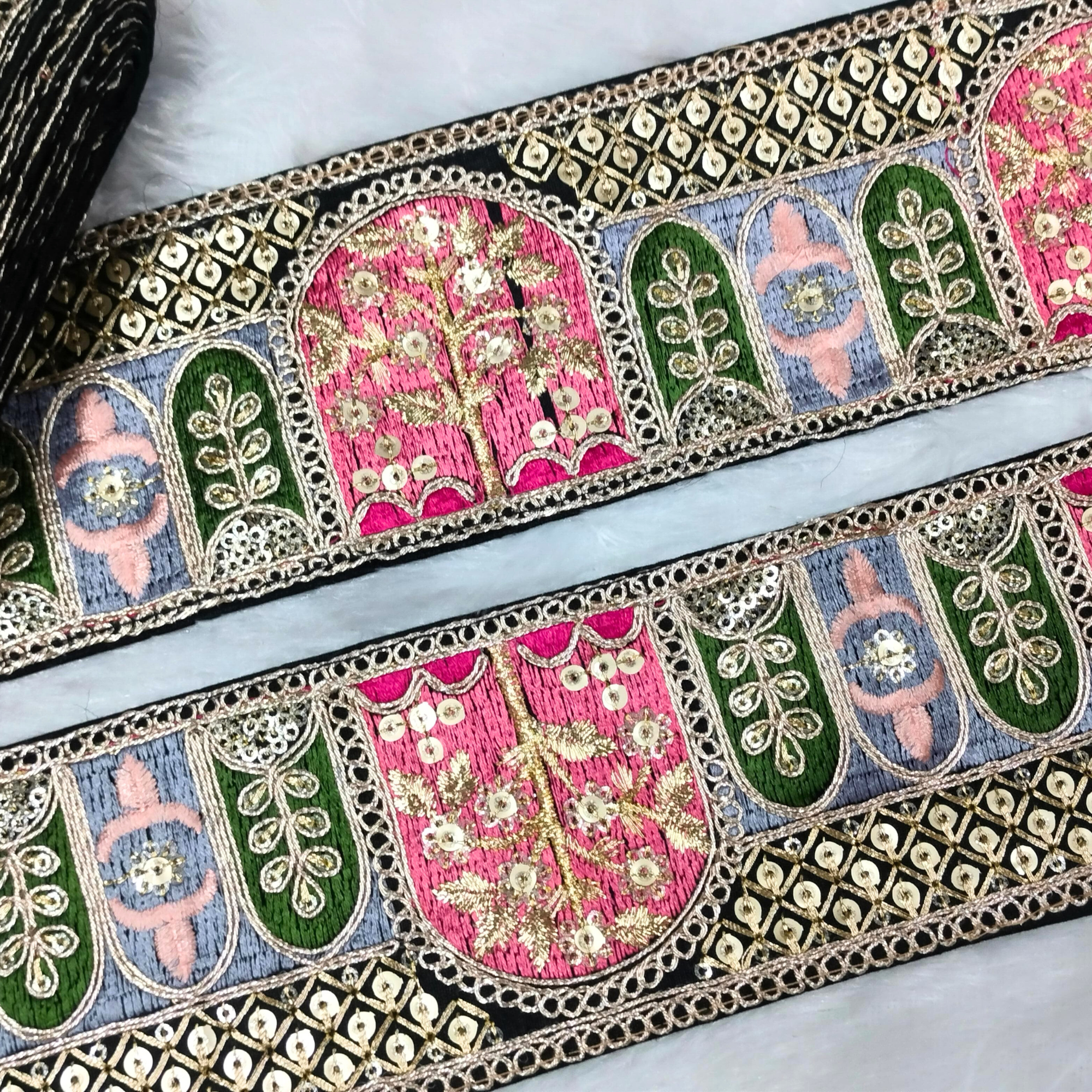 Multicolor Zari Work Lace